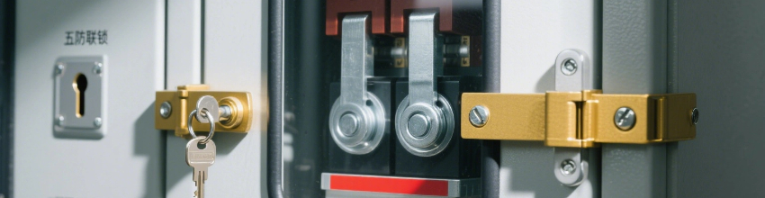 五防聯(lián)鎖，可見斷口設計